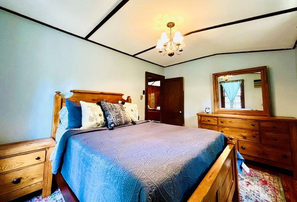 Bedroom, Chandelier, Interior