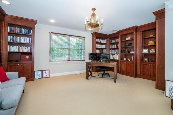 Chandelier, Home Office, Interior, Recessed Lighting