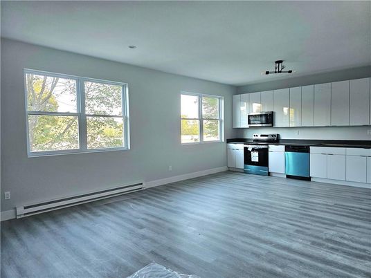 Interior, Kitchen, Stainless Steel Appliances, Wood Texture Flooring