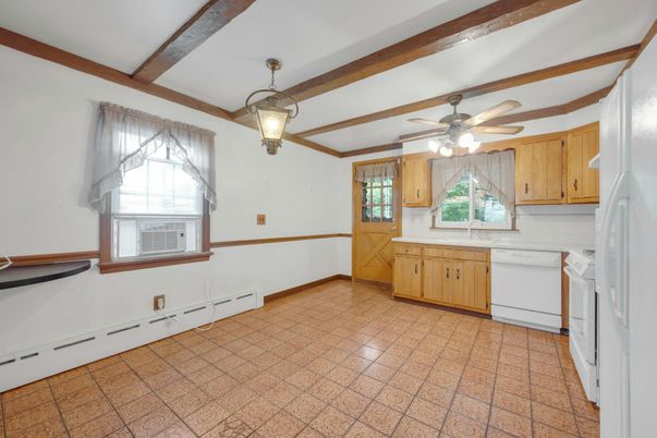 Interior, Kitchen, Pendant Lights, Wooden Beams