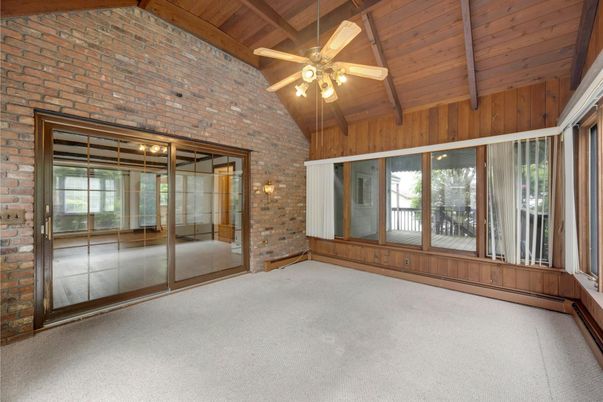 Empty room, Interior, Stone Walls, Wooden Beams, Wooden Ceilings, Wooden Walls