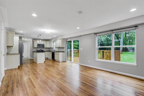 Interior, Kitchen, Recessed Lighting, Wood Texture Flooring