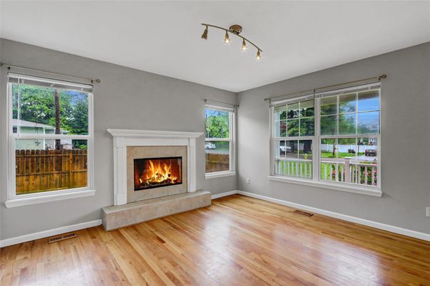 Empty room, Fireplace, Interior, Wood Texture Flooring