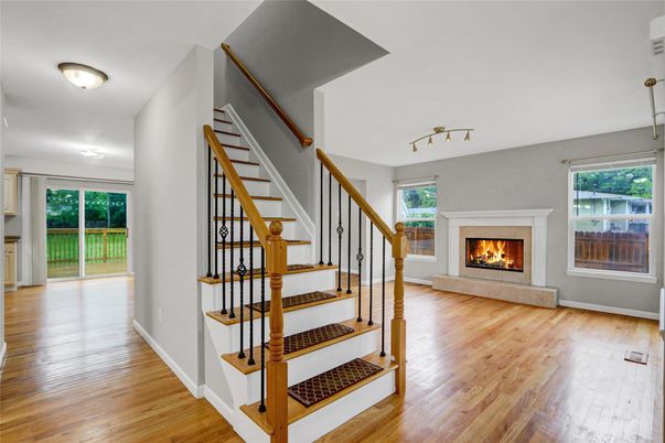 Fireplace, Interior, Wood Texture Flooring