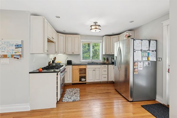 Interior, Kitchen, Recessed Lighting, Wood Texture Flooring