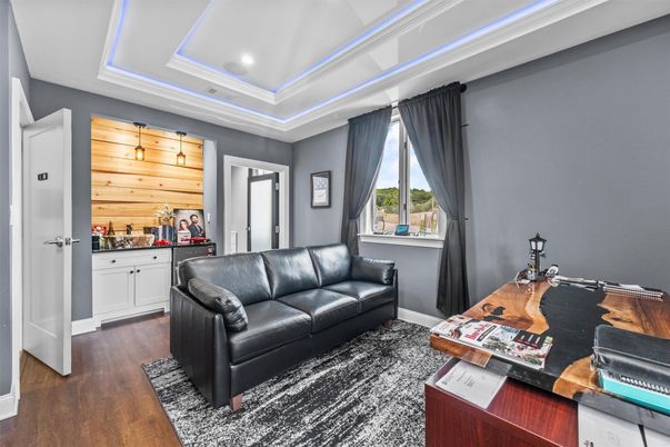 Interior, Recessed Lighting, Wood Texture Flooring, Wooden Walls