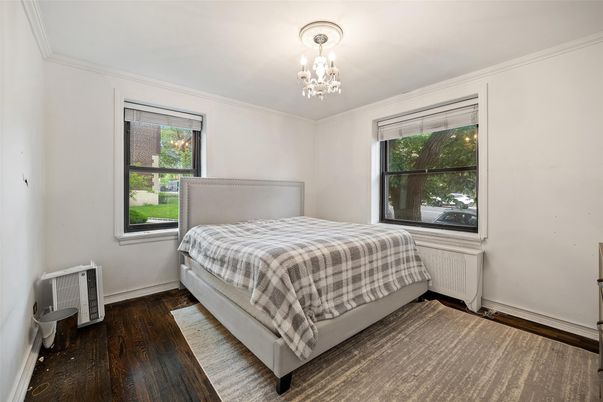 Bedroom, Chandelier, Interior, Wood Texture Flooring