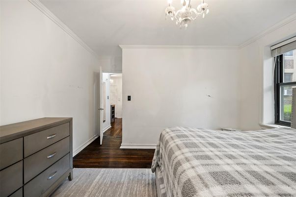 Bedroom, Chandelier, Interior, Wood Texture Flooring