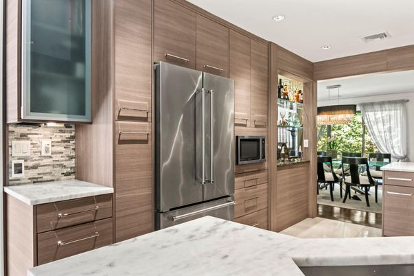 Dining room, Interior, Kitchen, Pendant Lights, Recessed Lighting, Stainless Steel Appliances