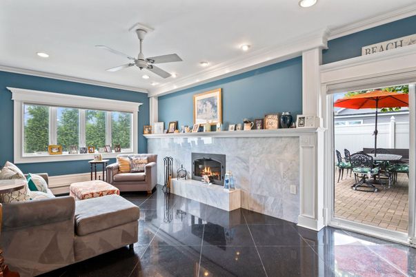 Fireplace, Interior, Living room, Recessed Lighting