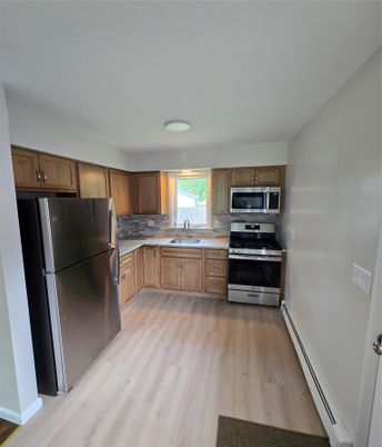 Interior, Kitchen, Stainless Steel Appliances, Wood Texture Flooring