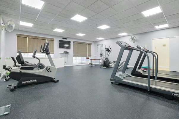 Fitness Equipment, Gym, Interior, Recessed Lighting
