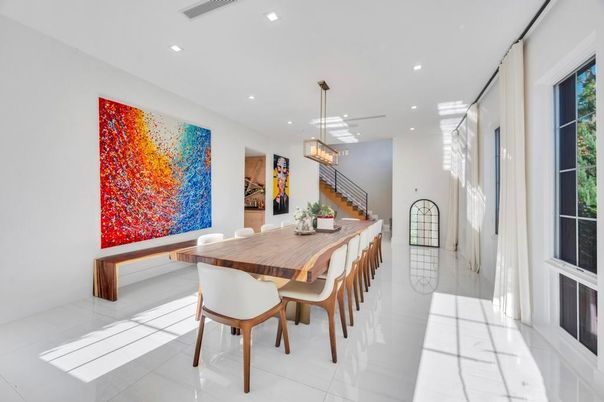 Dining room, Interior, Pendant Lights, Recessed Lighting