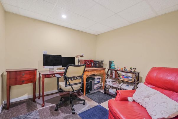 Fireplace, Home Office, Interior, Recessed Lighting