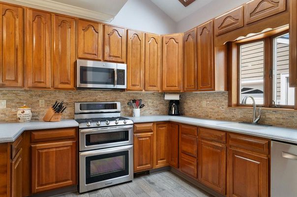 Interior, Kitchen, Stainless Steel Appliances, Wood Texture Flooring