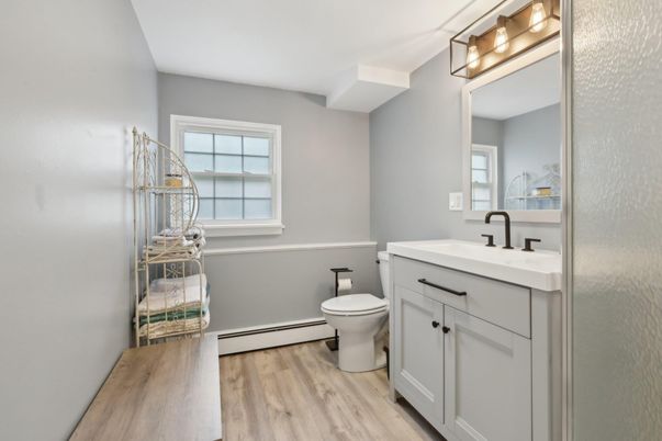 Bathroom, Interior, Wood Texture Flooring