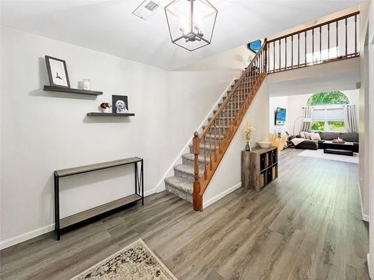 Interior, Pendant Lights, Wood Texture Flooring