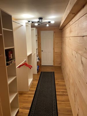 Interior, Walk-in Closets, Wood Texture Flooring, Wooden Walls
