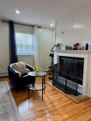 Fireplace, Interior, Recessed Lighting, Wood Texture Flooring