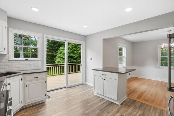 Chandelier, Interior, Kitchen, Recessed Lighting, Wood Texture Flooring