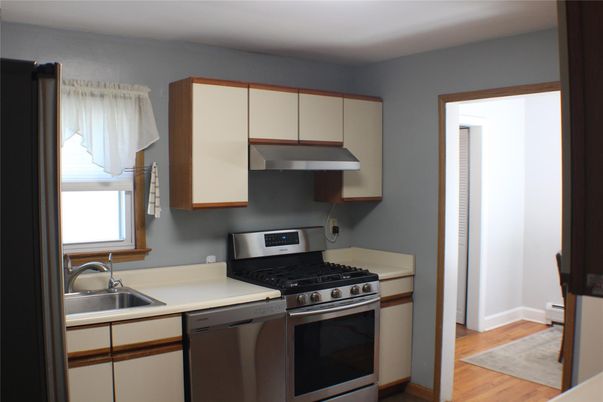 Interior, Kitchen, Stainless Steel Appliances, Wood Texture Flooring
