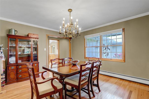 Chandelier, Dining room, Interior, Wood Texture Flooring
