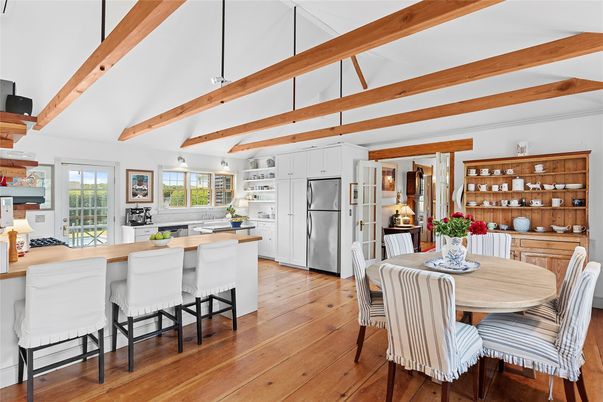 Dining room, Interior, Kitchen, Wooden Beams, Wood Texture Flooring