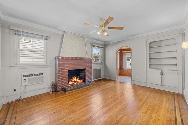 Empty room, Fireplace, Interior, Wood Texture Flooring