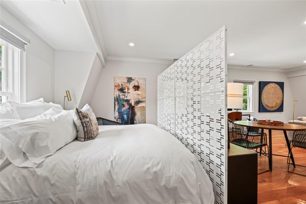 Bedroom, Home Office, Interior, Recessed Lighting, Wood Texture Flooring