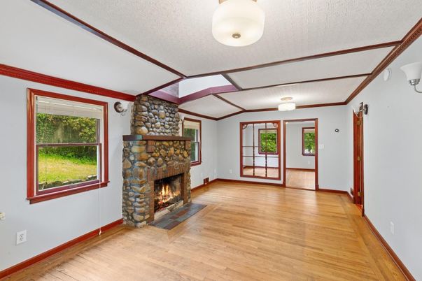 Empty room, Fireplace, Interior, Wood Texture Flooring
