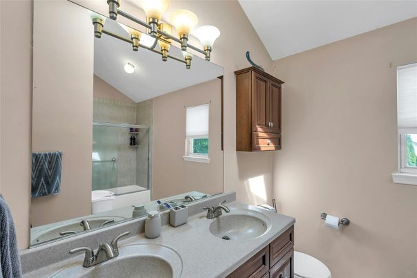 Bathroom, Dual Sink Vanities, Glass Shower, Interior