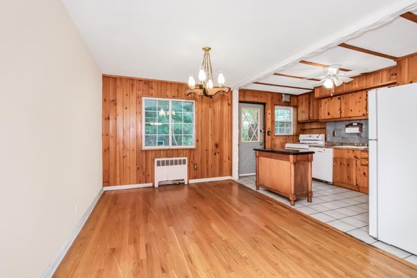 Chandelier, Interior, Kitchen, Wood Texture Flooring, Wooden Walls