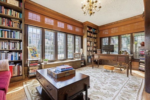 Chandelier, Home Office, Interior, Wood Texture Flooring