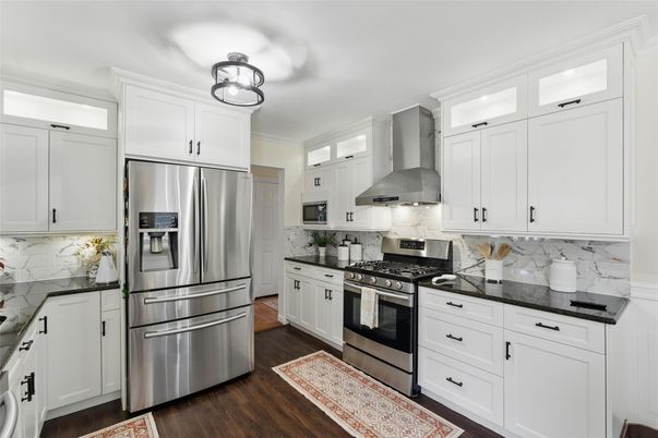 Interior, Kitchen, Stainless Steel Appliances, Wood Texture Flooring