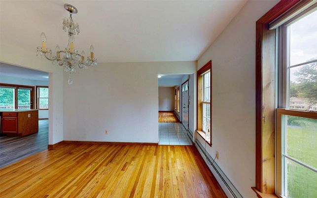 Chandelier, Empty room, Interior, Wood Texture Flooring