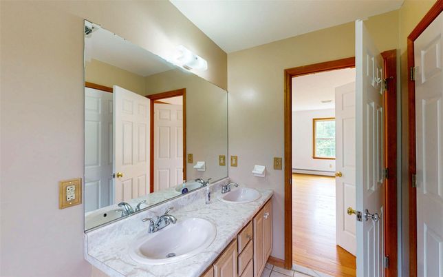 Bathroom, Dual Sink Vanities, Interior, Wood Texture Flooring