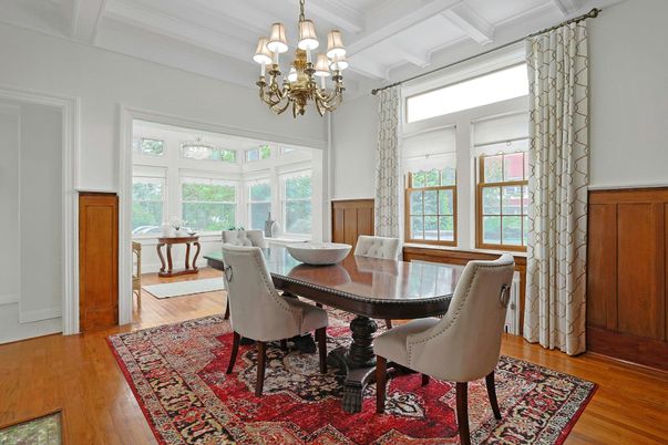 Chandelier, Dining room, Interior, Wood Texture Flooring