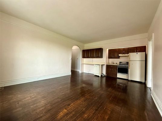 Interior, Kitchen, Stainless Steel Appliances, Wood Texture Flooring