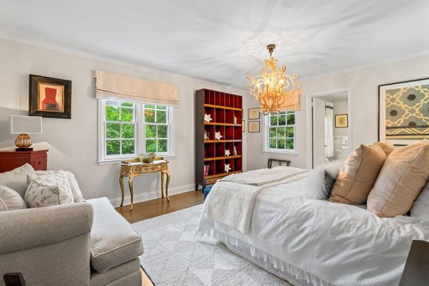 Bedroom, Chandelier, Interior, Wood Texture Flooring