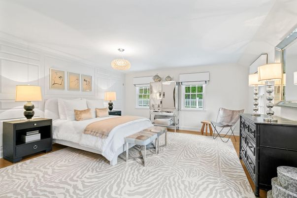 Bedroom, Chandelier, Interior, Wood Texture Flooring