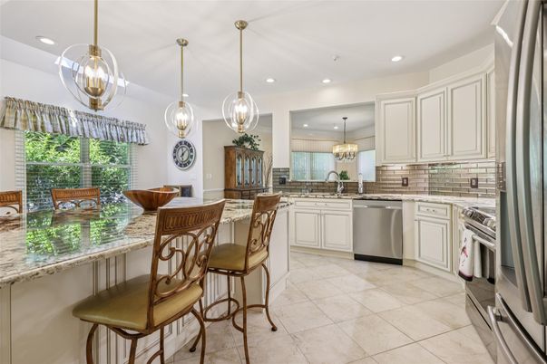 Chandelier, Interior, Kitchen, Pendant Lights, Recessed Lighting, Stainless Steel Appliances