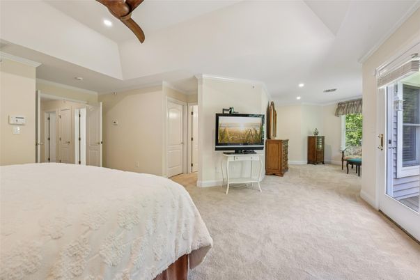 Bedroom, Interior, Recessed Lighting, Wooden Beams
