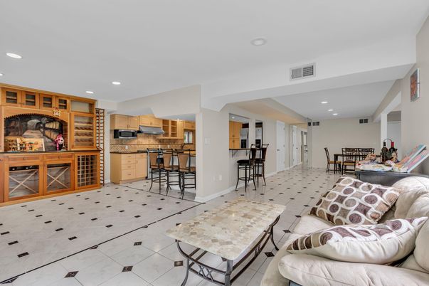 Dining room, Interior, Kitchen, Living room, Recessed Lighting