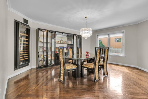 Chandelier, Dining room, Interior, Wood Texture Flooring
