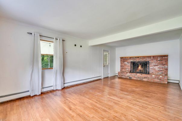 Empty room, Fireplace, Interior, Wood Texture Flooring