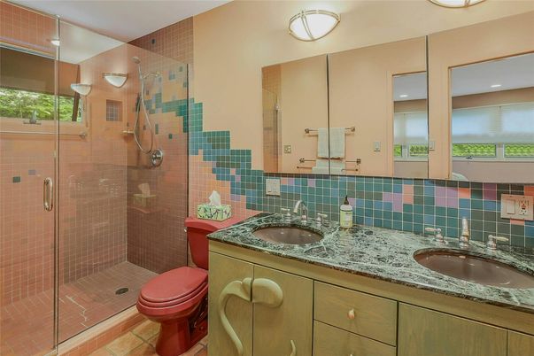 Bathroom, Dual Sink Vanities, Glass Shower, Interior