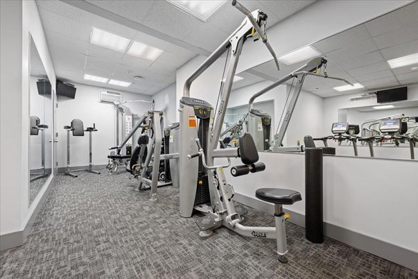 Fitness Equipment, Gym, Interior, Recessed Lighting
