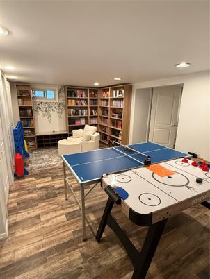 Game Room, Interior, Recessed Lighting, Wood Texture Flooring