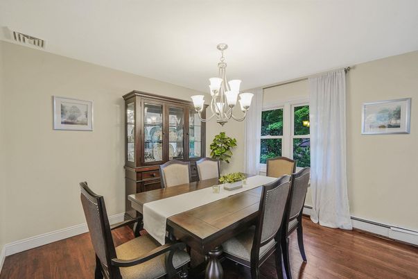 Chandelier, Dining room, Interior, Wood Texture Flooring