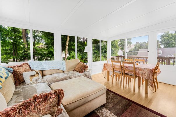 Dining room, Interior, Living room, Sun Room, Wood Texture Flooring